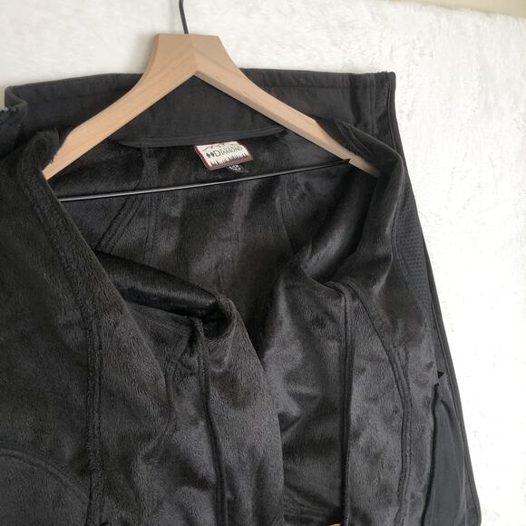 DOUBLE DIAMOND Jacket Women's Sz S Black Floral SOFT Fleece Lined Full Zip Mock - Picture 16 of 16